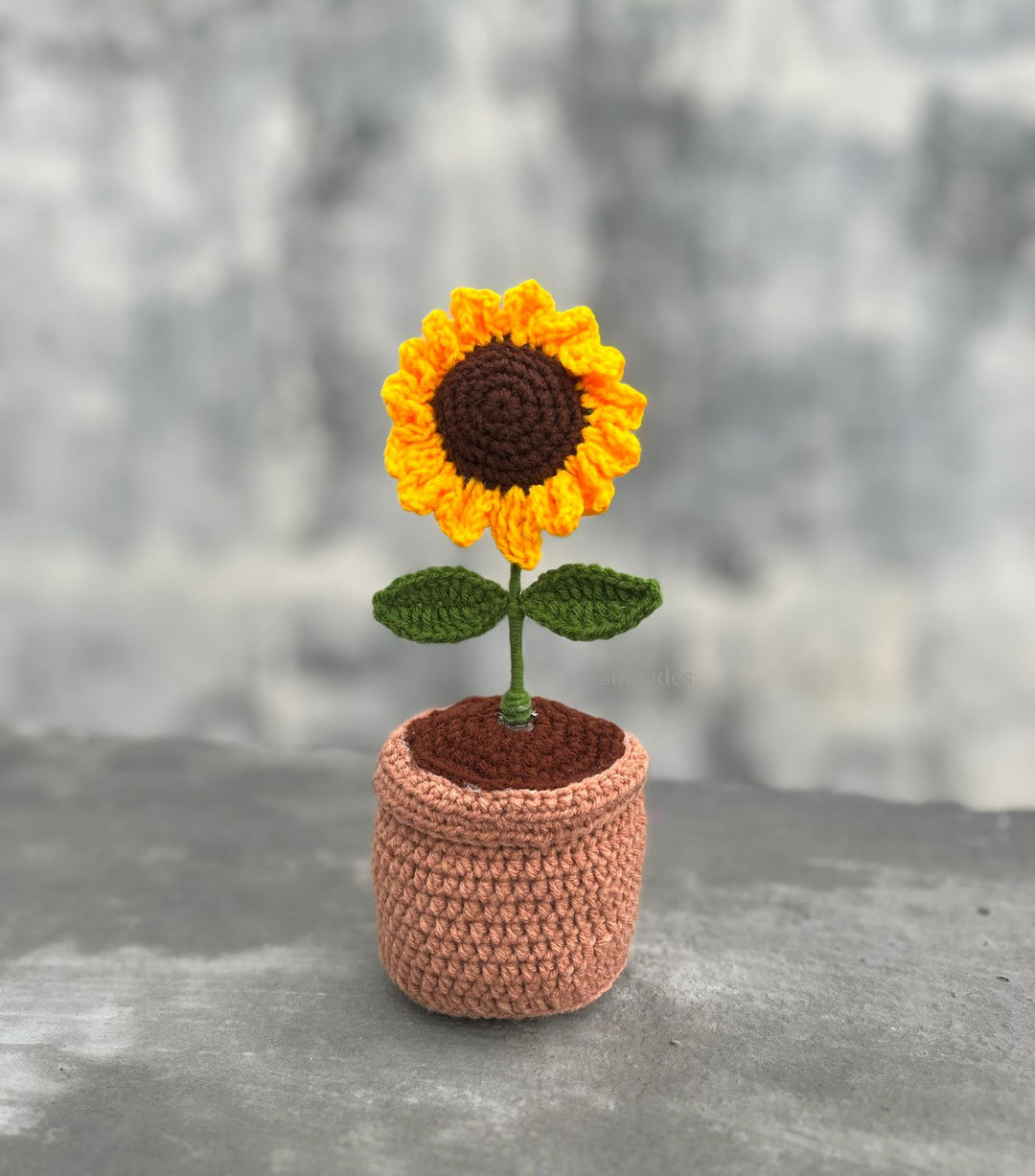 Ishmades Crochet Sunflower Pot