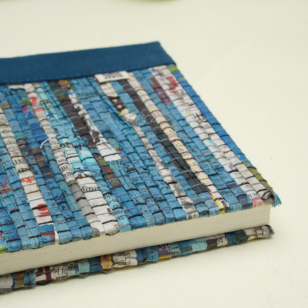 Upcycled Corporate Diary | Blue hardbound Cover | 100 recycled paper | Handcrafted | Scrapshala