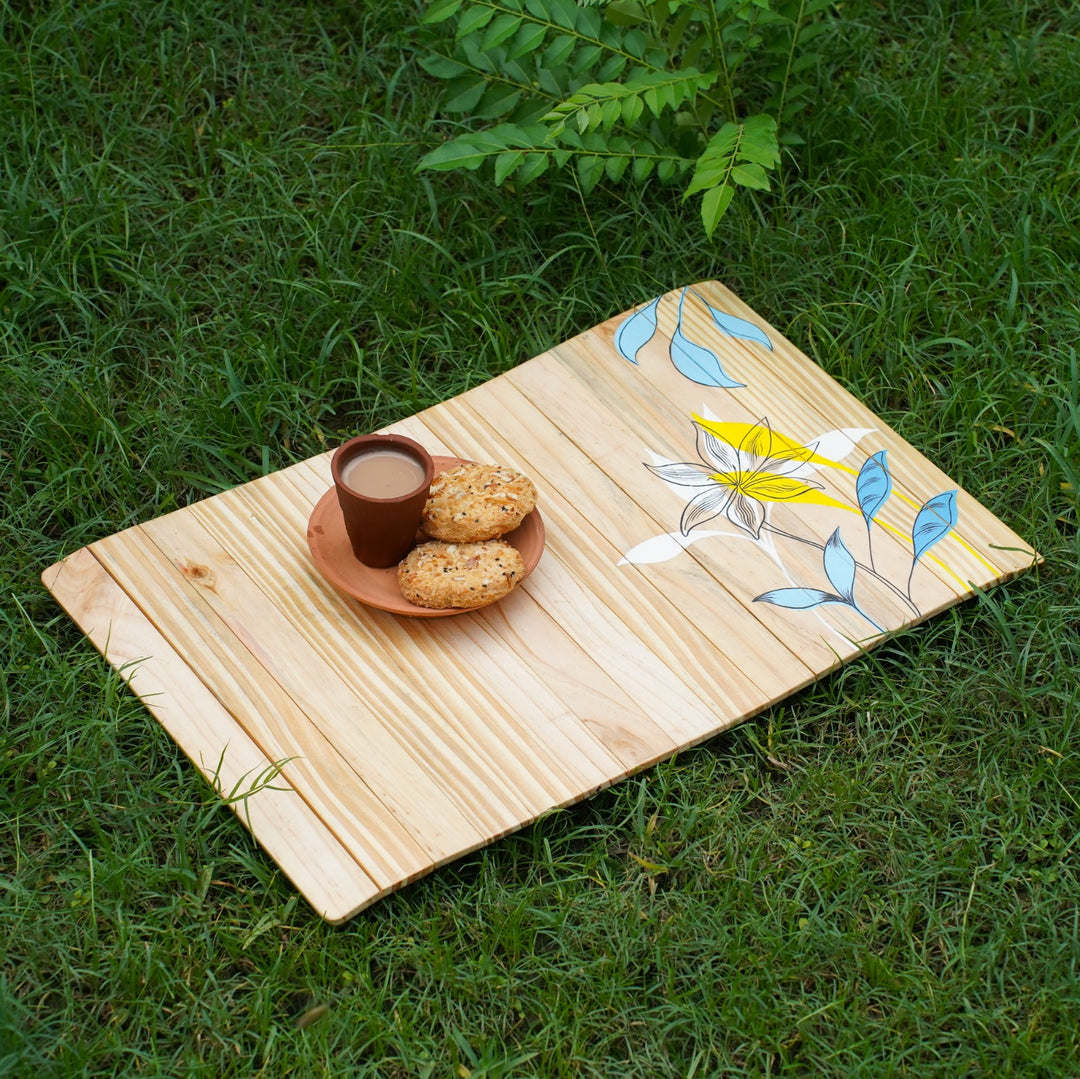 Dharti Multipurpose Place Mat | Natural Pine Wood | Foldable | Light weight | Stain-Proof | Scratch-Proof