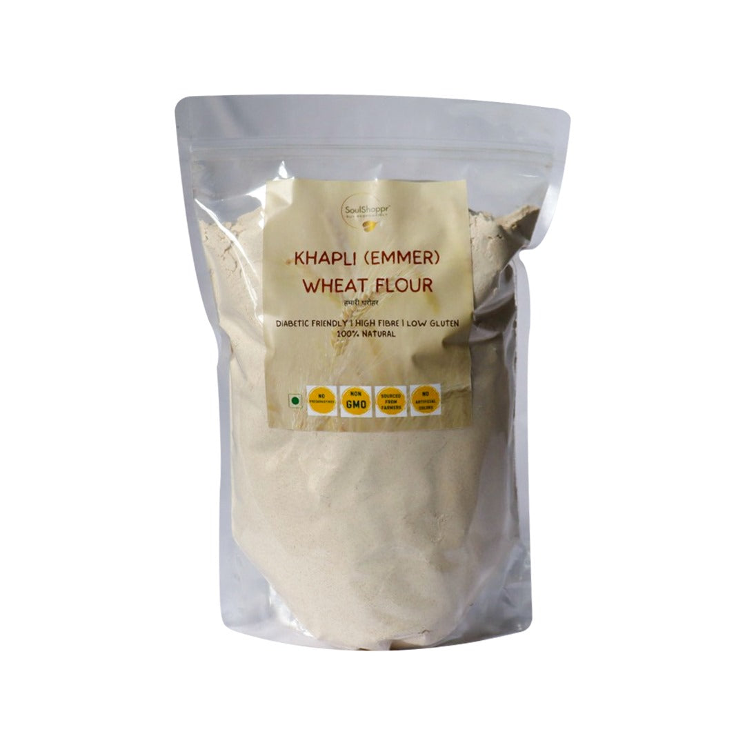 Khapli Wheat Flour | Low Gluten | 2 Kg | Aids in Digestion