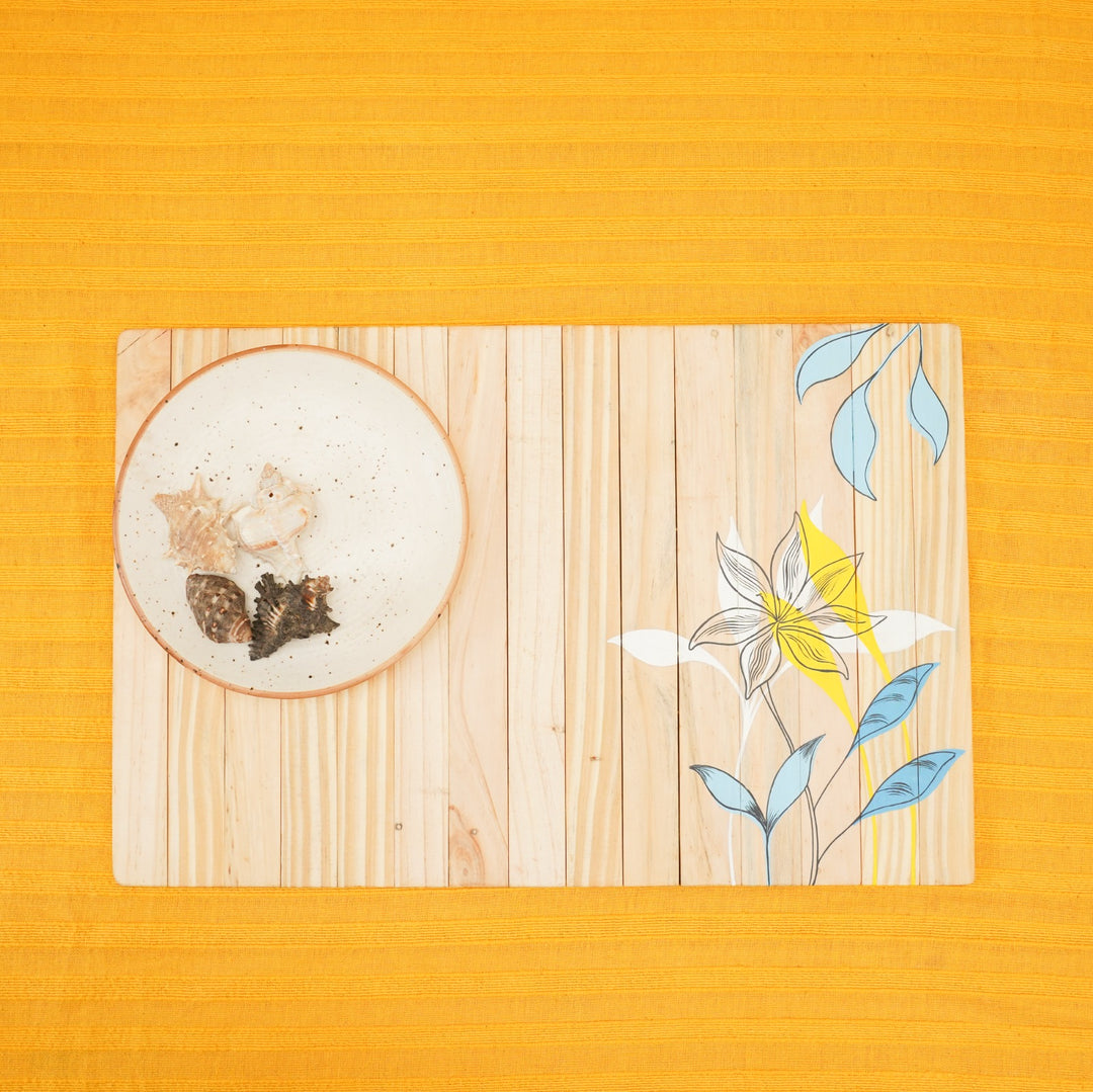 Dharti Multipurpose Place Mat | Natural Pine Wood | Foldable | Light weight | Stain-Proof | Scratch-Proof