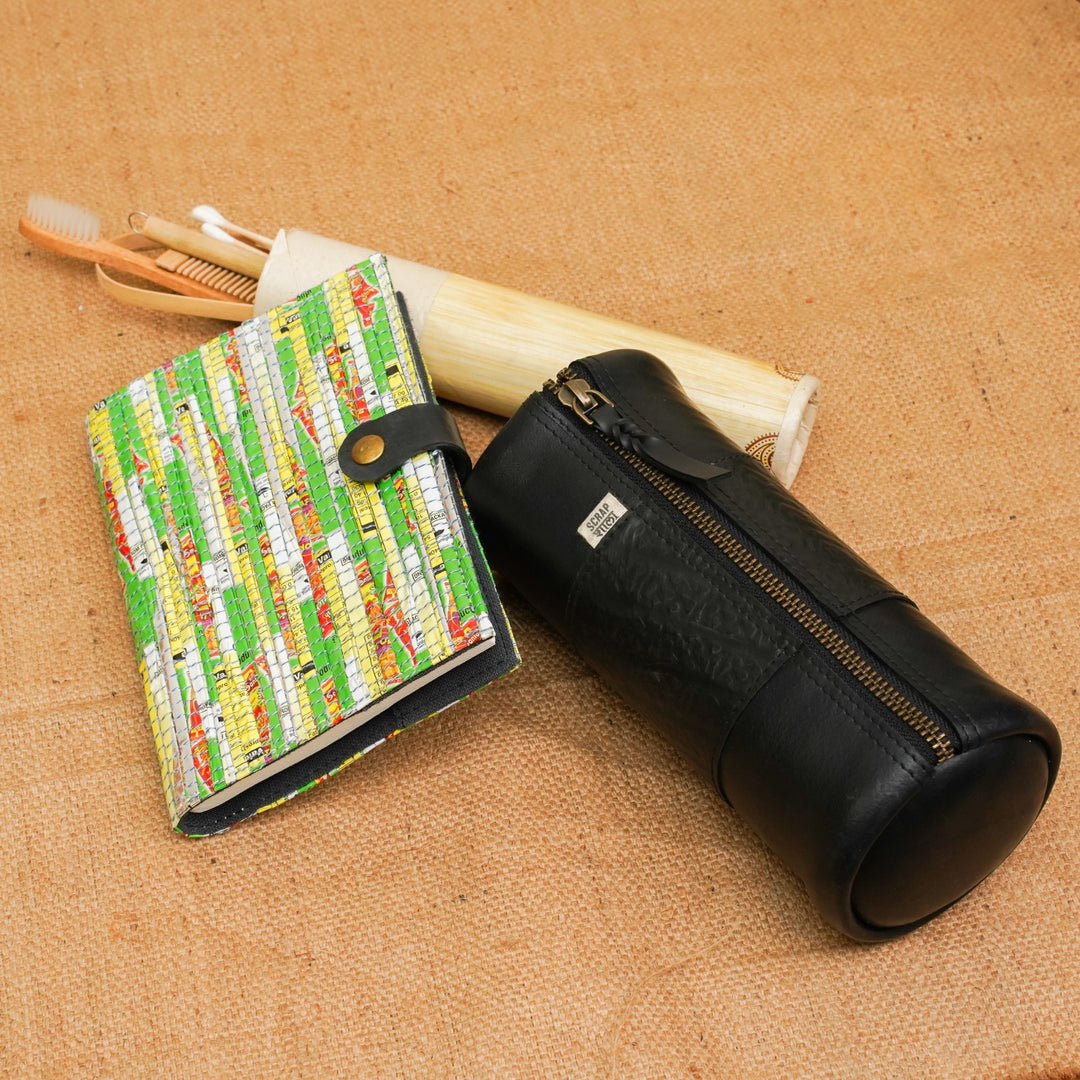 Wanderlust Gift Hamper | Travel Zip Pouch | Travel Journal | Zero waste travel kit | Handcrafted in india