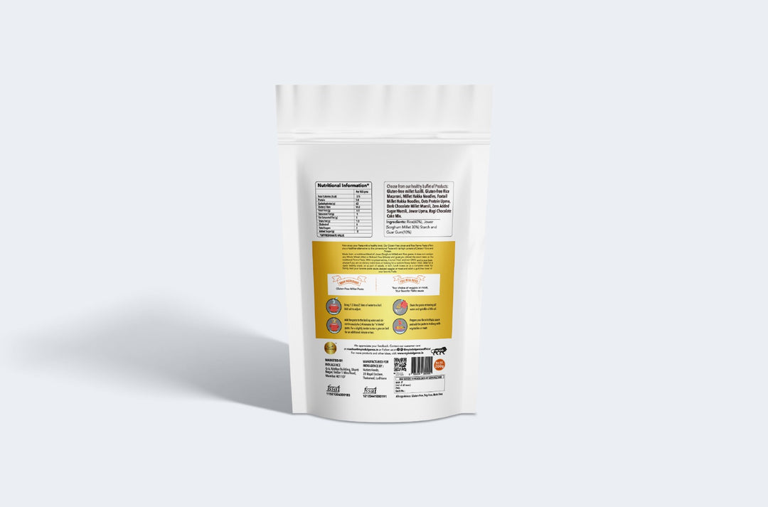 INDULGENCE Gluten Free Jowar and Rice Penne Pasta Pack of 2 (400 Gms) High in Fibre & protein