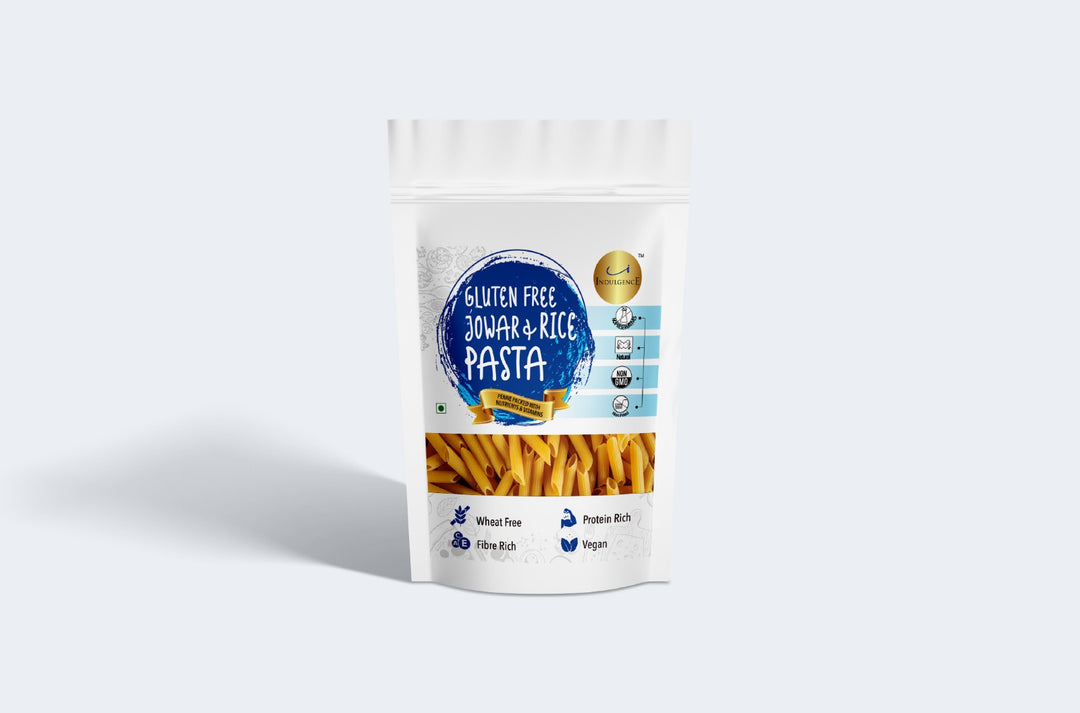 INDULGENCE Gluten Free Jowar and Rice Penne Pasta Pack of 2 (400 Gms) High in Fibre & protein