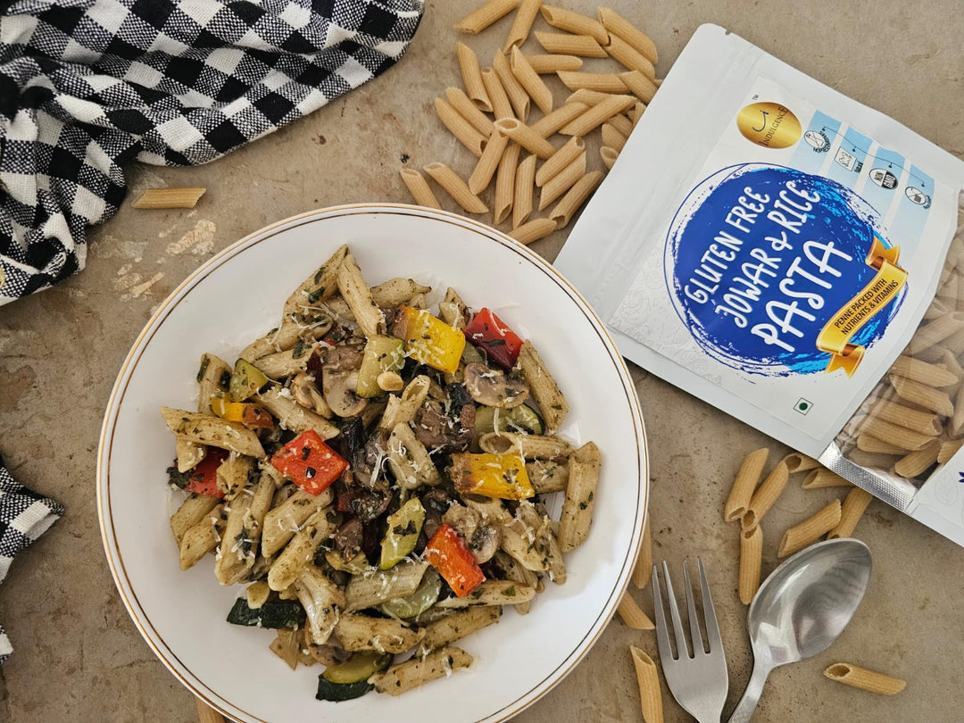 INDULGENCE Gluten Free Jowar and Rice Penne Pasta Pack of 2 (400 Gms) High in Fibre & protein
