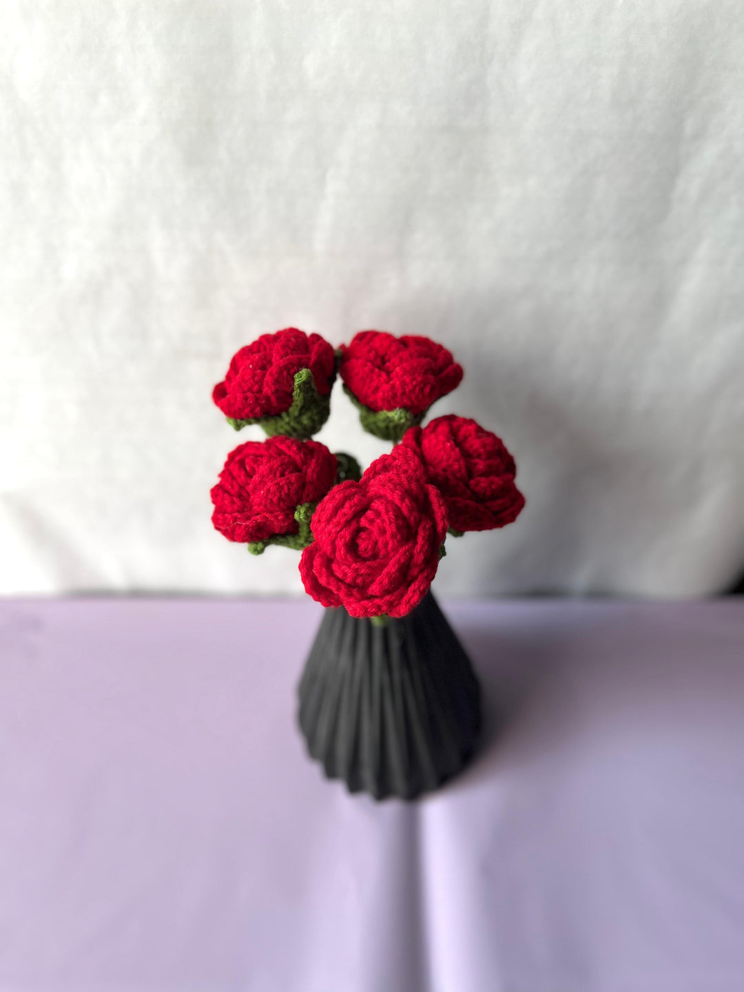 Ishmades Crochet Red Rose Stick