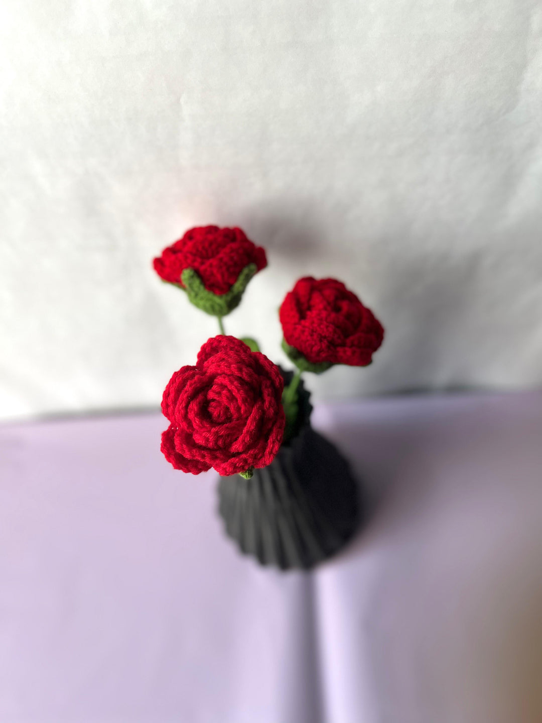 Ishmades Crochet Red Rose Stick