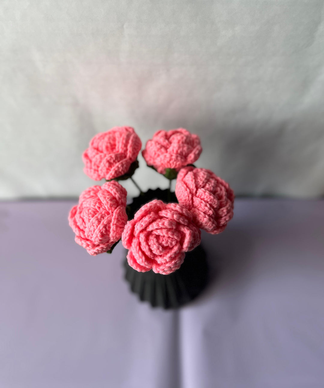 Ishmades Crochet Pink Rose Stick