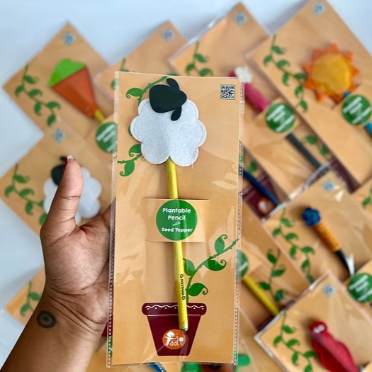 Taali Plantable Pencil with Characters Pencil End - Set of 5 Pencils