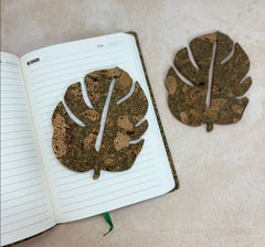 MiRa Gifting Solutions Cork Diary with Leaf Cork Coaster (Set of 4)