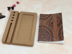 MiRa Gifting Solutions Cork Ipad Desk Organizer with Hand Printed Diary
