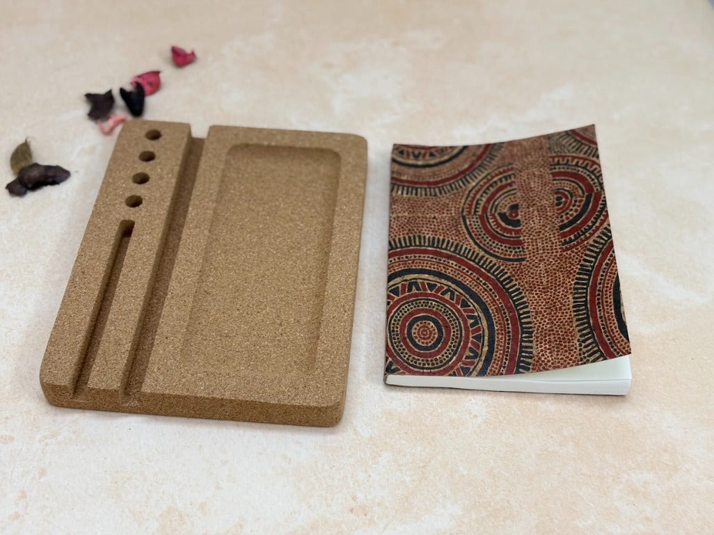 MiRa Gifting Solutions Cork Ipad Desk Organizer with Hand Printed Diary