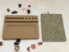 MiRa Gifting Solutions Cork Ipad Desk Organizer with Green Cork Diary