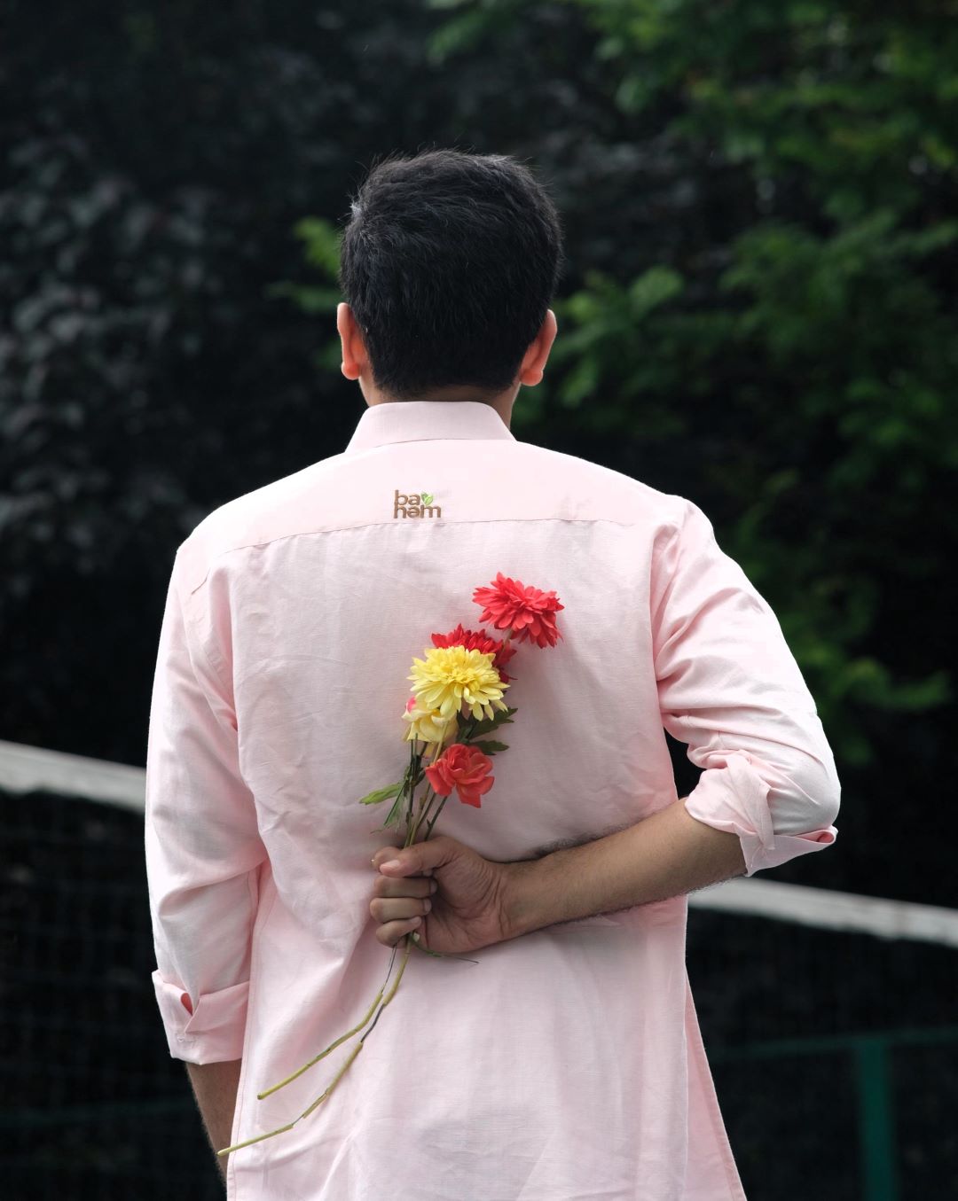 Bahem Men Pink Hemp-Lyocell Shirt