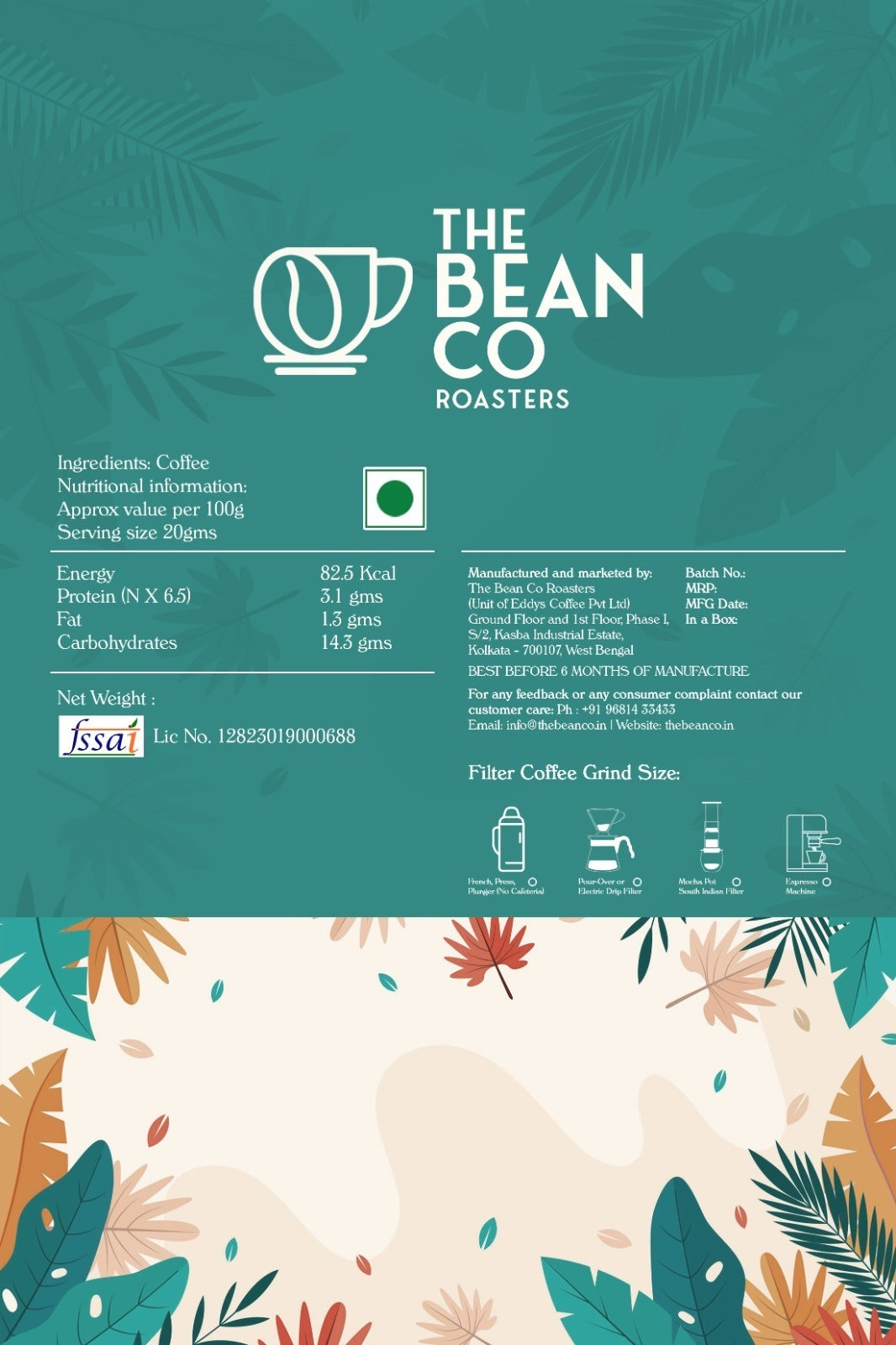 THE BEAN CO Plantation AA Monsooned Robusta Coffee Beans (GI-Tagged) | Medium Roast |  Roasted Coffee Beans | 100% Robusta