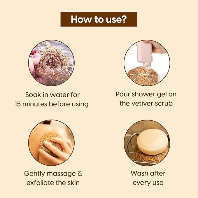 Khus organic body bath scrubber(Pack of 2)