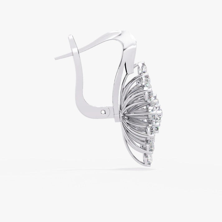 Diamond By Tilesh Snowflake-Inspired Diamond Earrings – Round Brilliant Cut