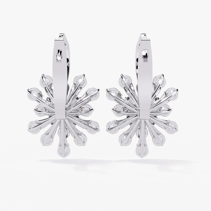 Diamond By Tilesh Snowflake-Inspired Diamond Earrings – Round Brilliant Cut
