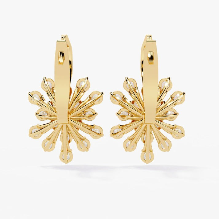 Diamond By Tilesh Snowflake-Inspired Diamond Earrings – Round Brilliant Cut