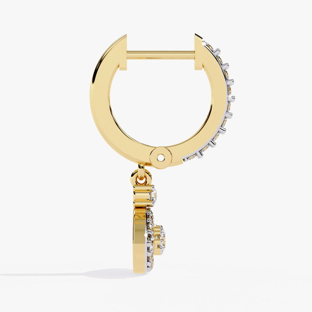 Diamond By Tilesh Evil Eye Diamond Drop Earrings – Dual Halo Design