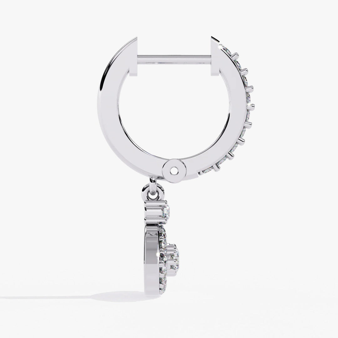 Diamond By Tilesh Evil Eye Diamond Drop Earrings – Dual Halo Design