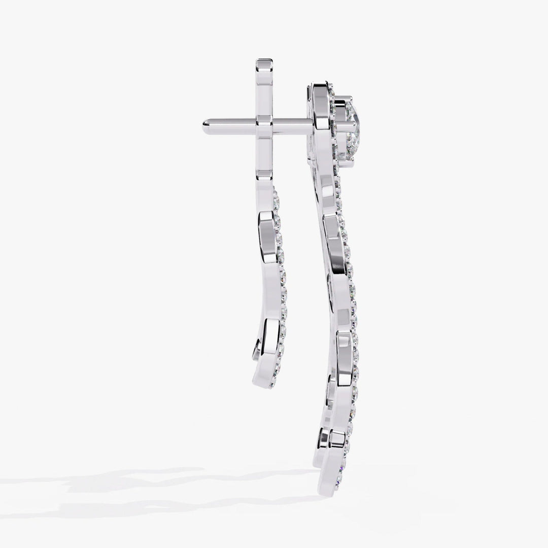 Diamond By Tilesh Wave-Form Diamond Earrings with Pear-Cut Top – Modern Glamour