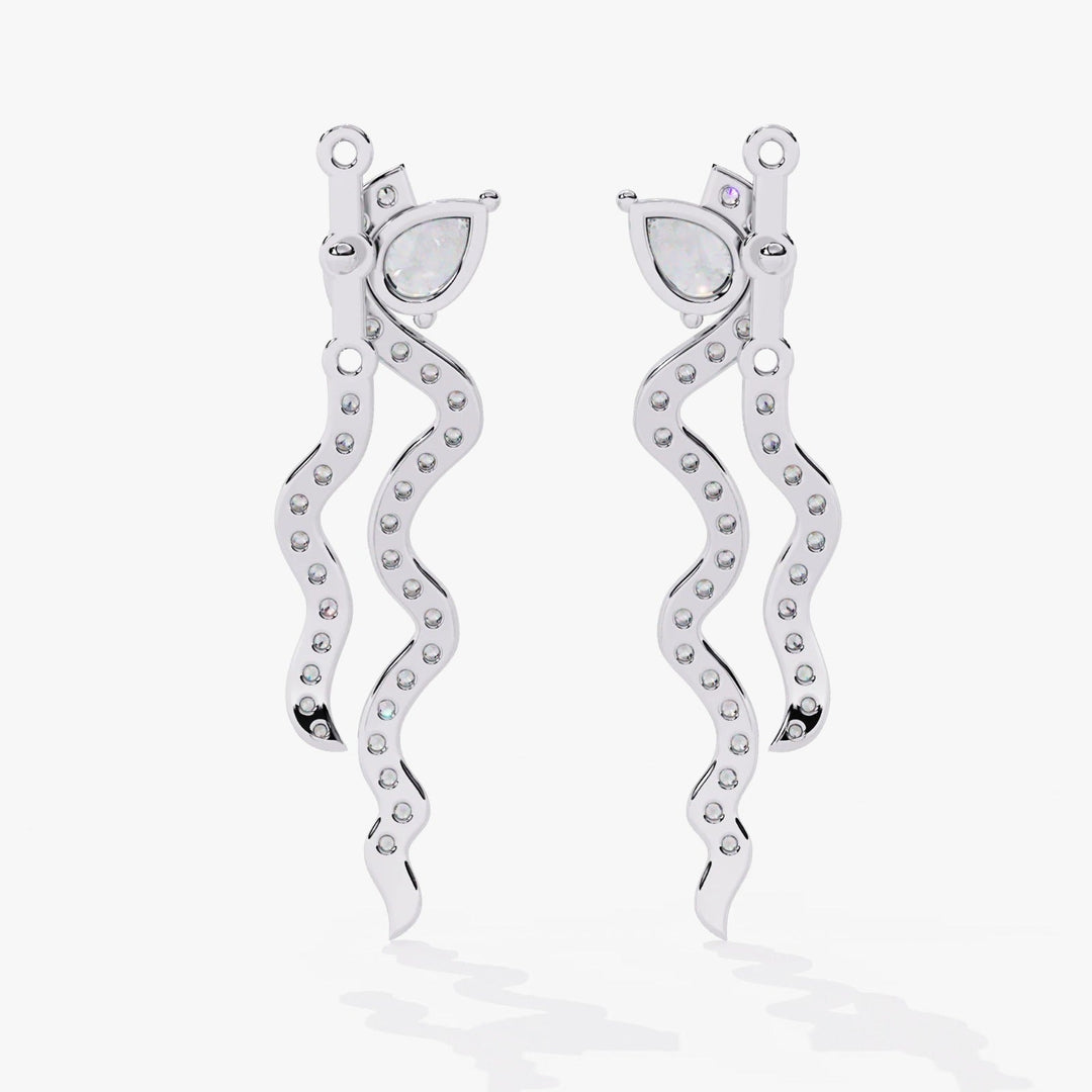 Diamond By Tilesh Wave-Form Diamond Earrings with Pear-Cut Top – Modern Glamour