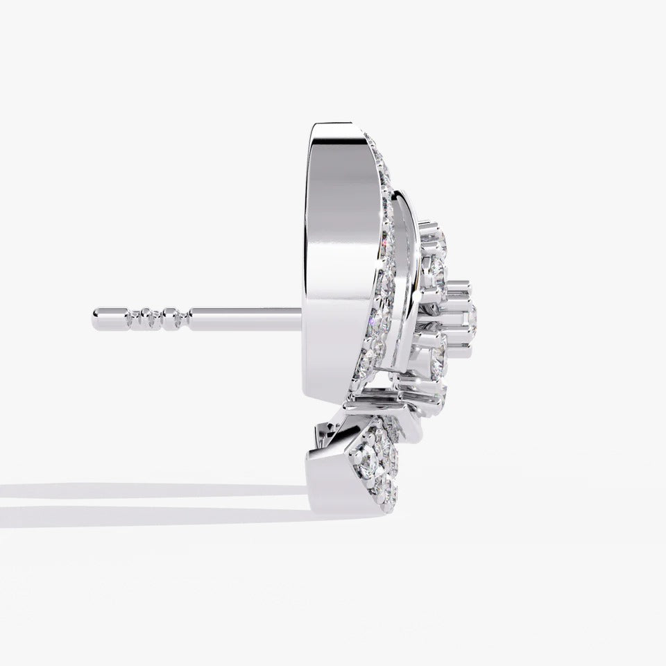 Diamond By Tilesh Floral Burst Diamond Stud Earrings – Artistic Cluster Design