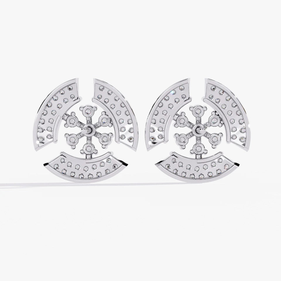 Diamond By Tilesh Floral Burst Diamond Stud Earrings – Artistic Cluster Design