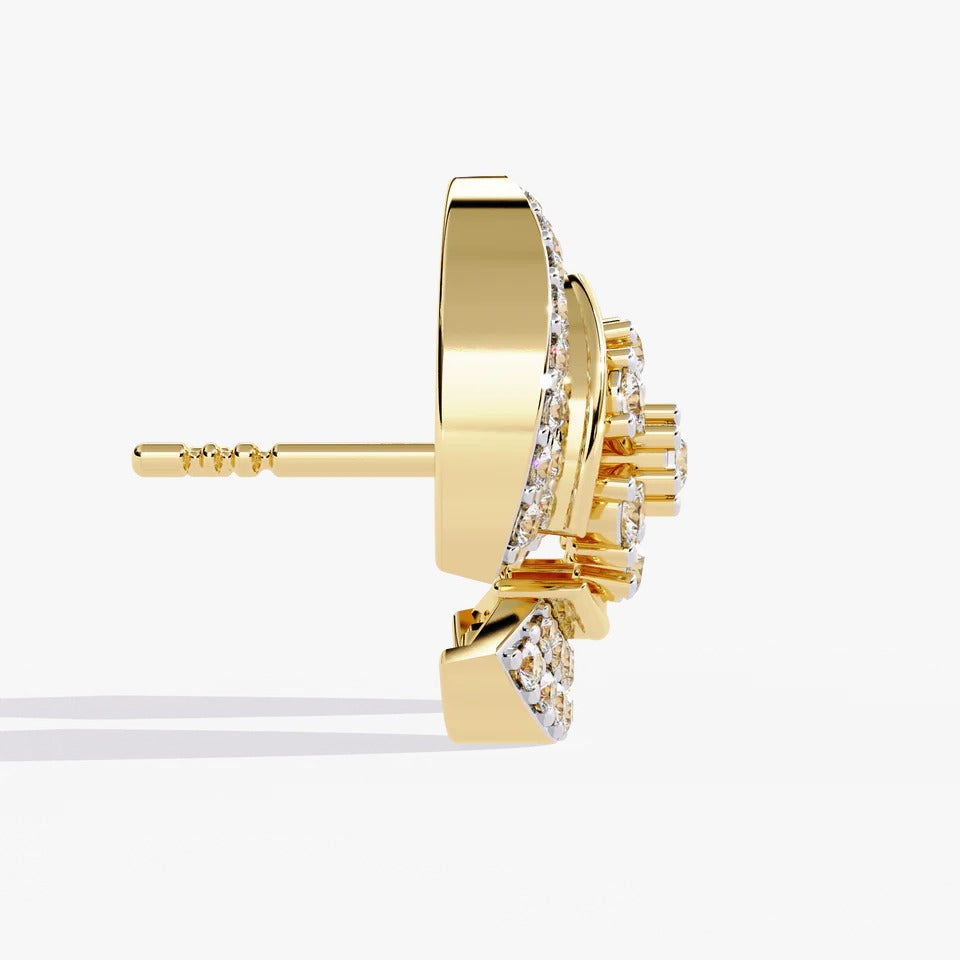 Diamond By Tilesh Floral Burst Diamond Stud Earrings – Artistic Cluster Design