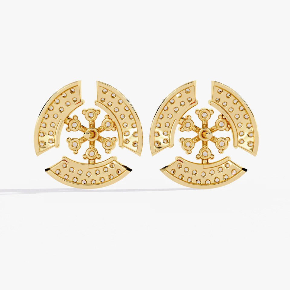 Diamond By Tilesh Floral Burst Diamond Stud Earrings – Artistic Cluster Design