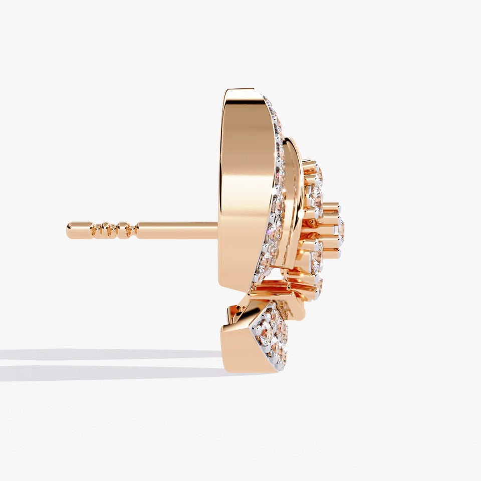 Diamond By Tilesh Floral Burst Diamond Stud Earrings – Artistic Cluster Design