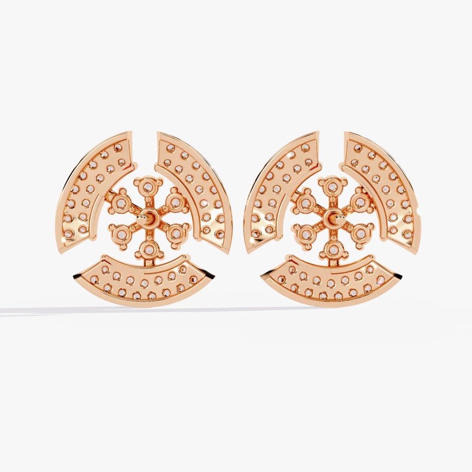 Diamond By Tilesh Floral Burst Diamond Stud Earrings – Artistic Cluster Design