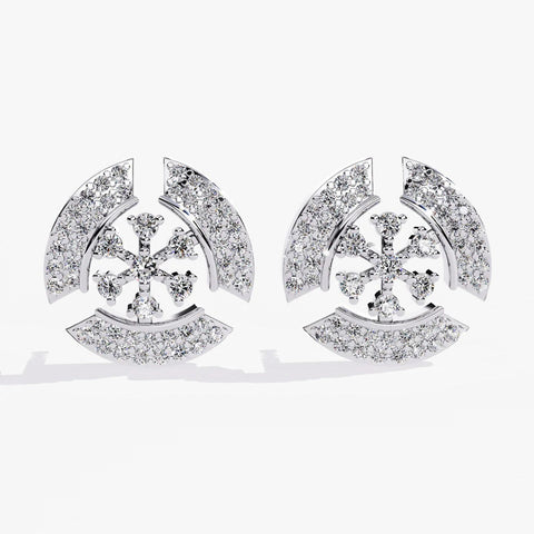 Diamond By Tilesh Floral Burst Diamond Stud Earrings – Artistic Cluster Design