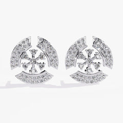 Diamond By Tilesh Floral Burst Diamond Stud Earrings – Artistic Cluster Design