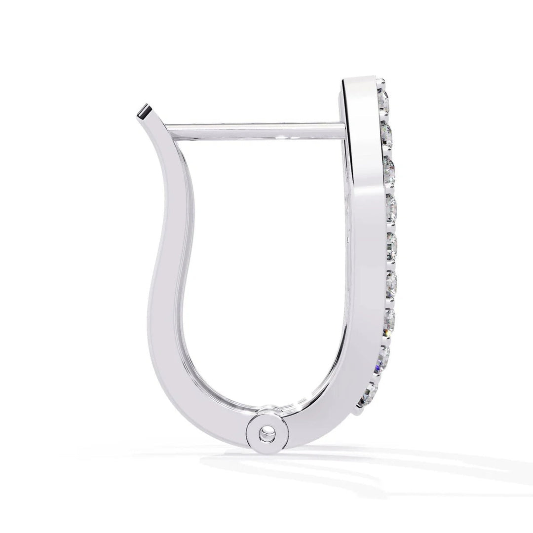 Diamond By Tilesh Elegant Gold & Diamond Hoop Earrings with Baguette and Round Cut Stones