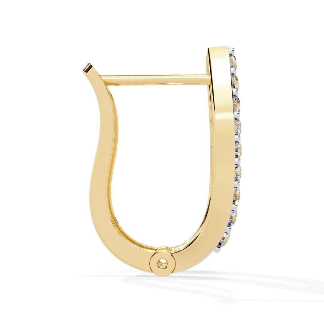 Diamond By Tilesh Elegant Gold & Diamond Hoop Earrings with Baguette and Round Cut Stones