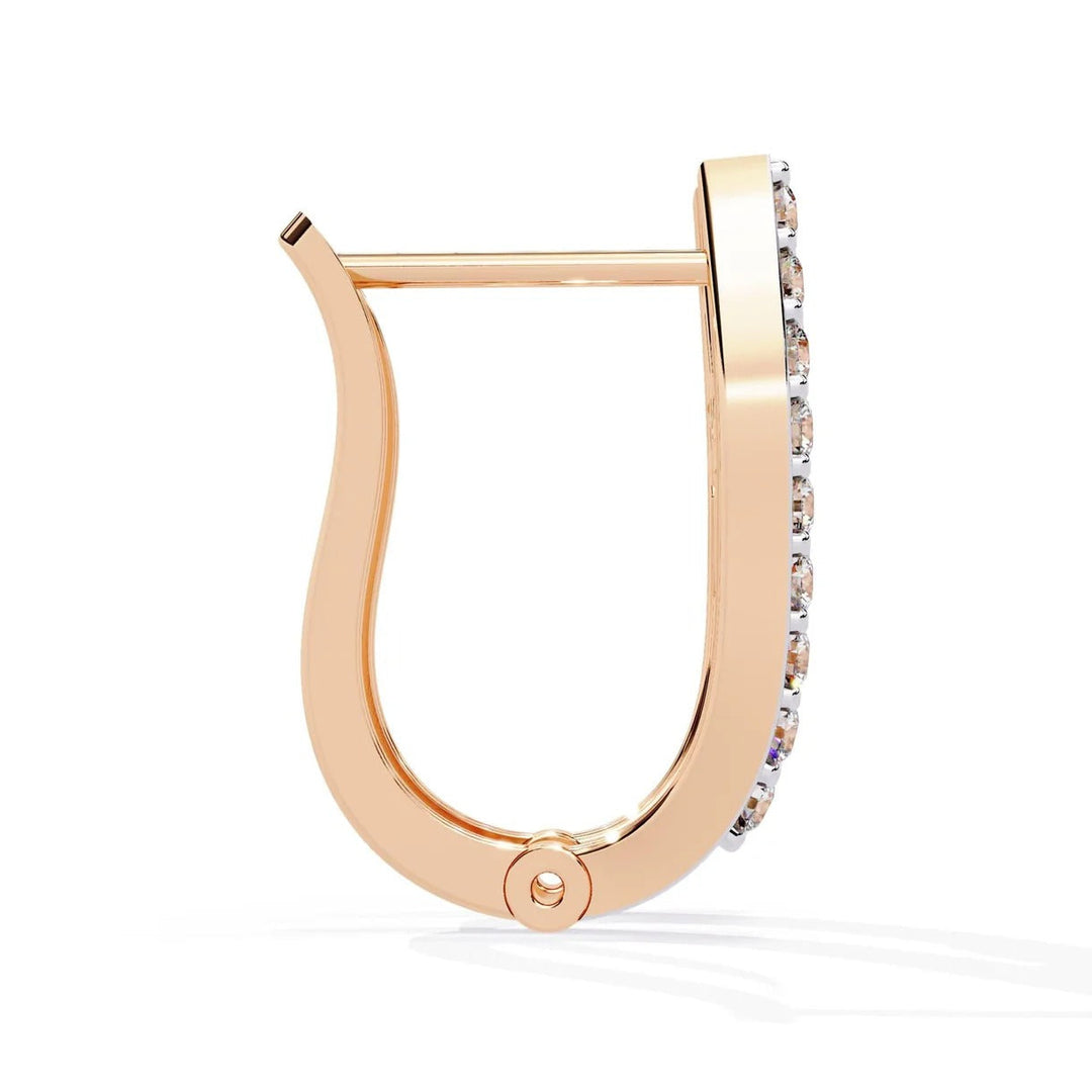 Diamond By Tilesh Elegant Gold & Diamond Hoop Earrings with Baguette and Round Cut Stones