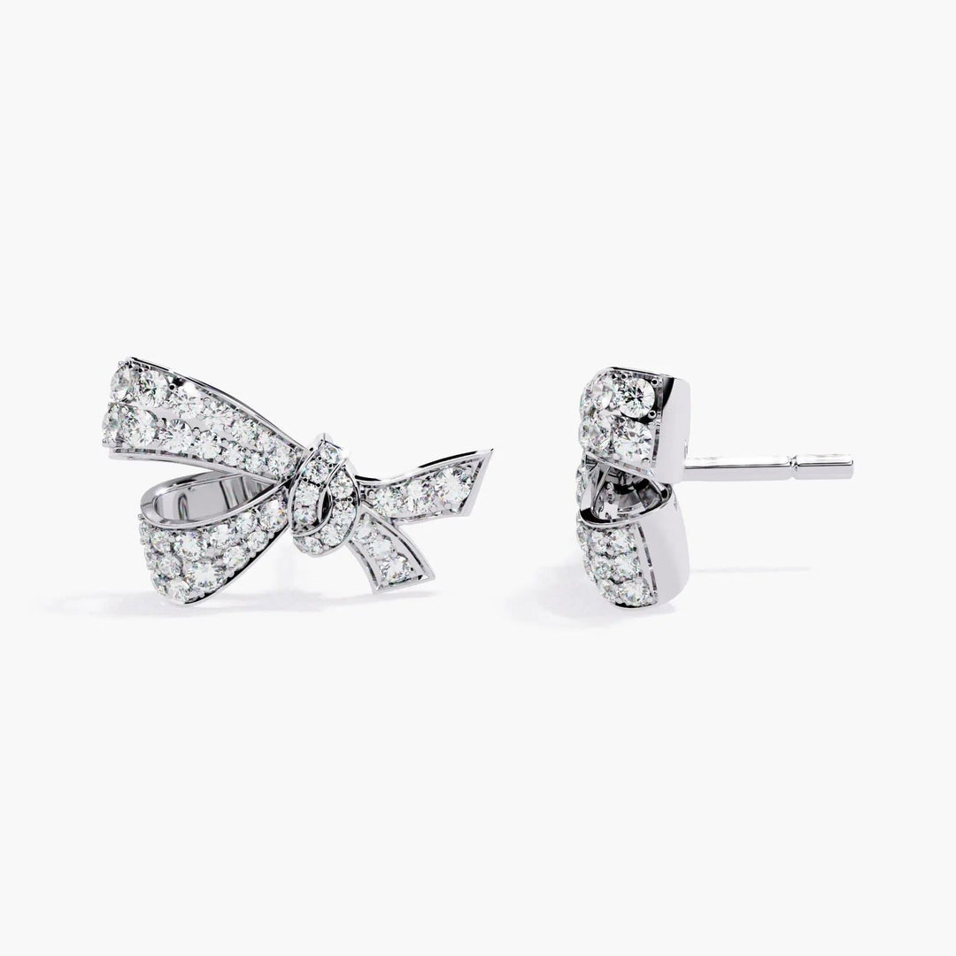 Diamond By Tilesh Diamond Bow Knot Stud Earrings – Pave-Set Sparkle