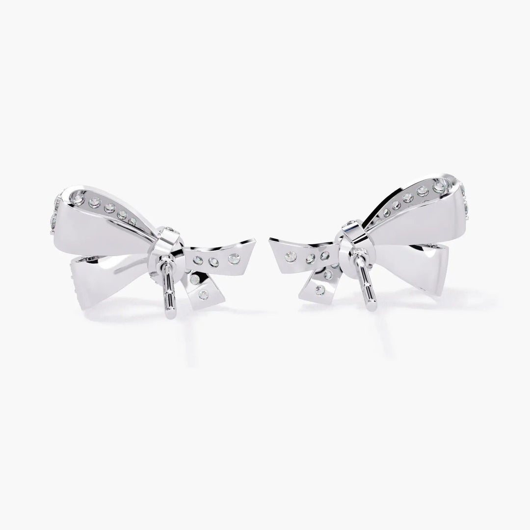 Diamond By Tilesh Diamond Bow Knot Stud Earrings – Pave-Set Sparkle