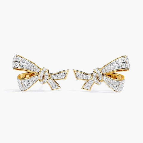 Diamond By Tilesh Diamond Bow Knot Stud Earrings – Pave-Set Sparkle