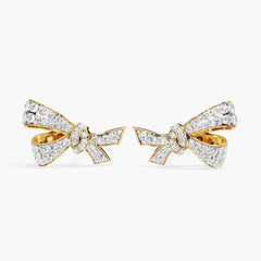 Diamond By Tilesh Diamond Bow Knot Stud Earrings – Pave-Set Sparkle