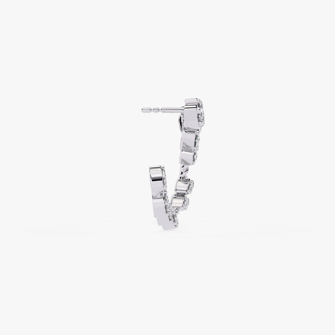 Diamond By Tilesh Marquise Diamond Leaf Hoop Earrings – Twisted Vine Design
