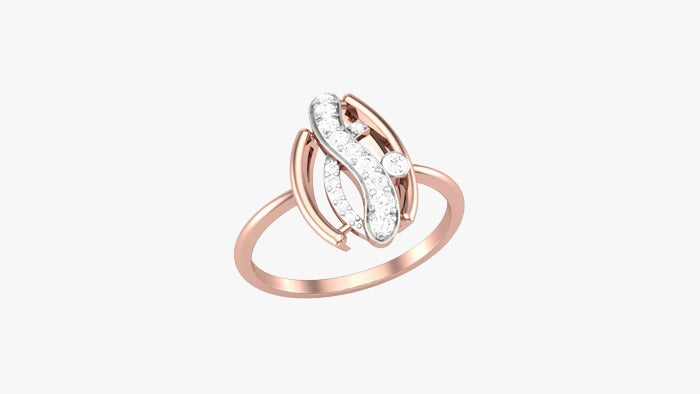 Diamond By Tilesh Abstract Diamond Statement Ring – Modern Twist Design