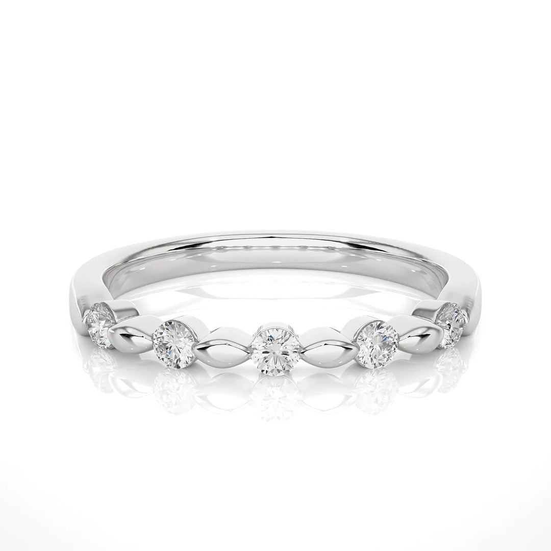 Diamond By Tilesh Beaded Diamond Eternity Band – Delicate Milgrain Inspired Design