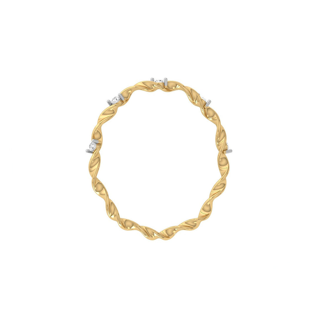 Diamond By Tilesh Twisted Vine Diamond Eternity Band – Nature-Inspired Delicate Stack Ring