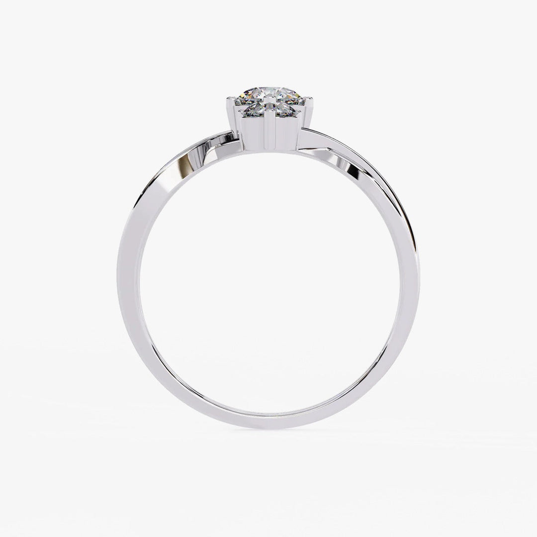 Diamond By Tilesh Triple Diamond Swirl Ring – Modern Open Crossover Design