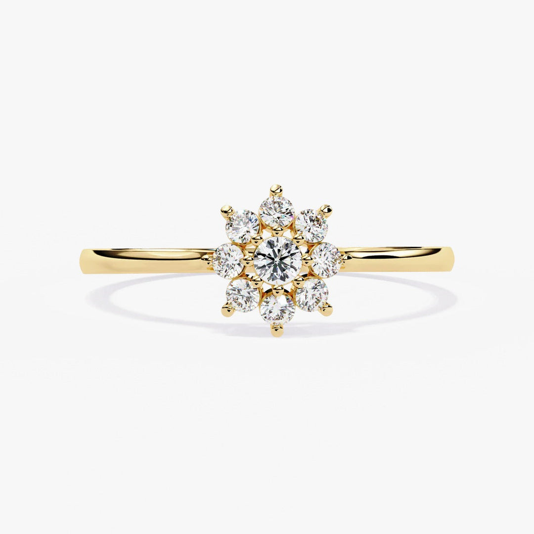 Diamond By Tilesh Diamond Flower Cluster Ring – Delicate Floral Design