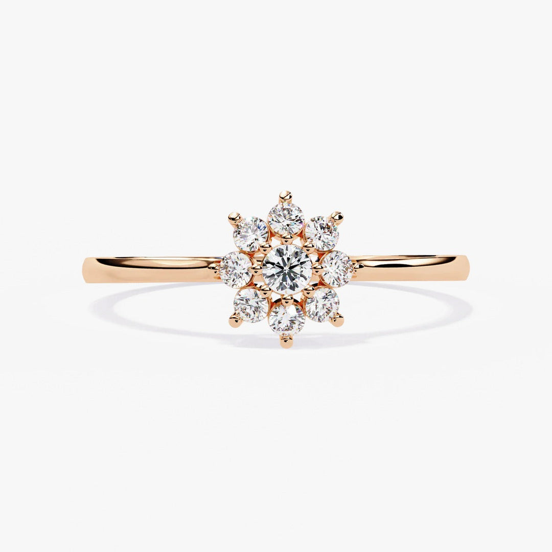 Diamond By Tilesh Diamond Flower Cluster Ring – Delicate Floral Design