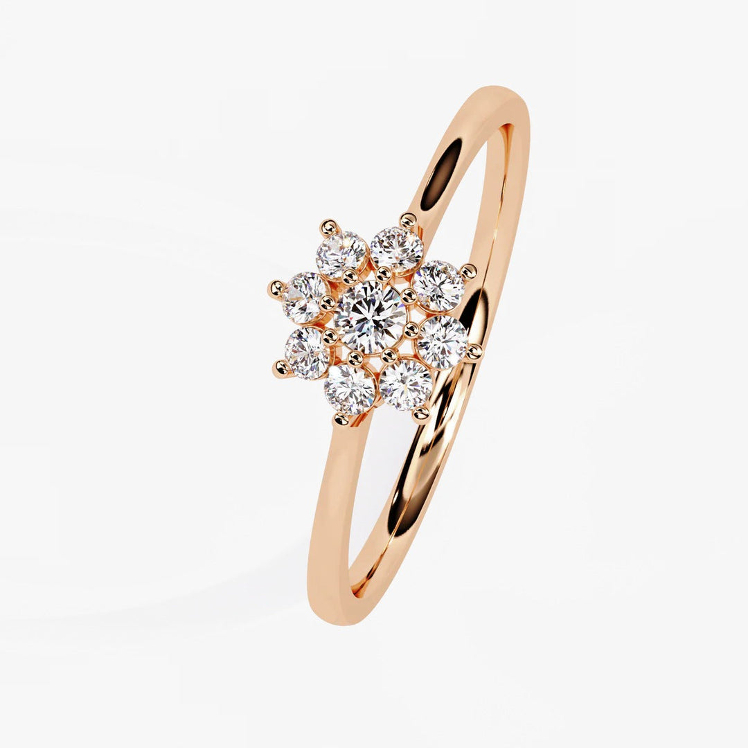 Diamond By Tilesh Diamond Flower Cluster Ring – Delicate Floral Design